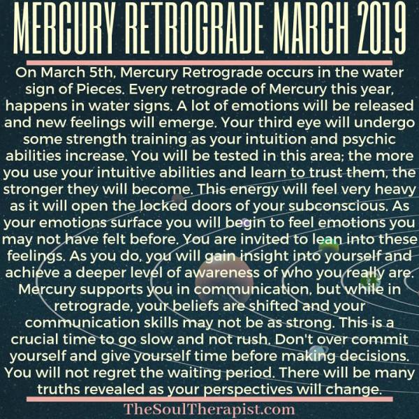 Mercury Retrograde March 2019